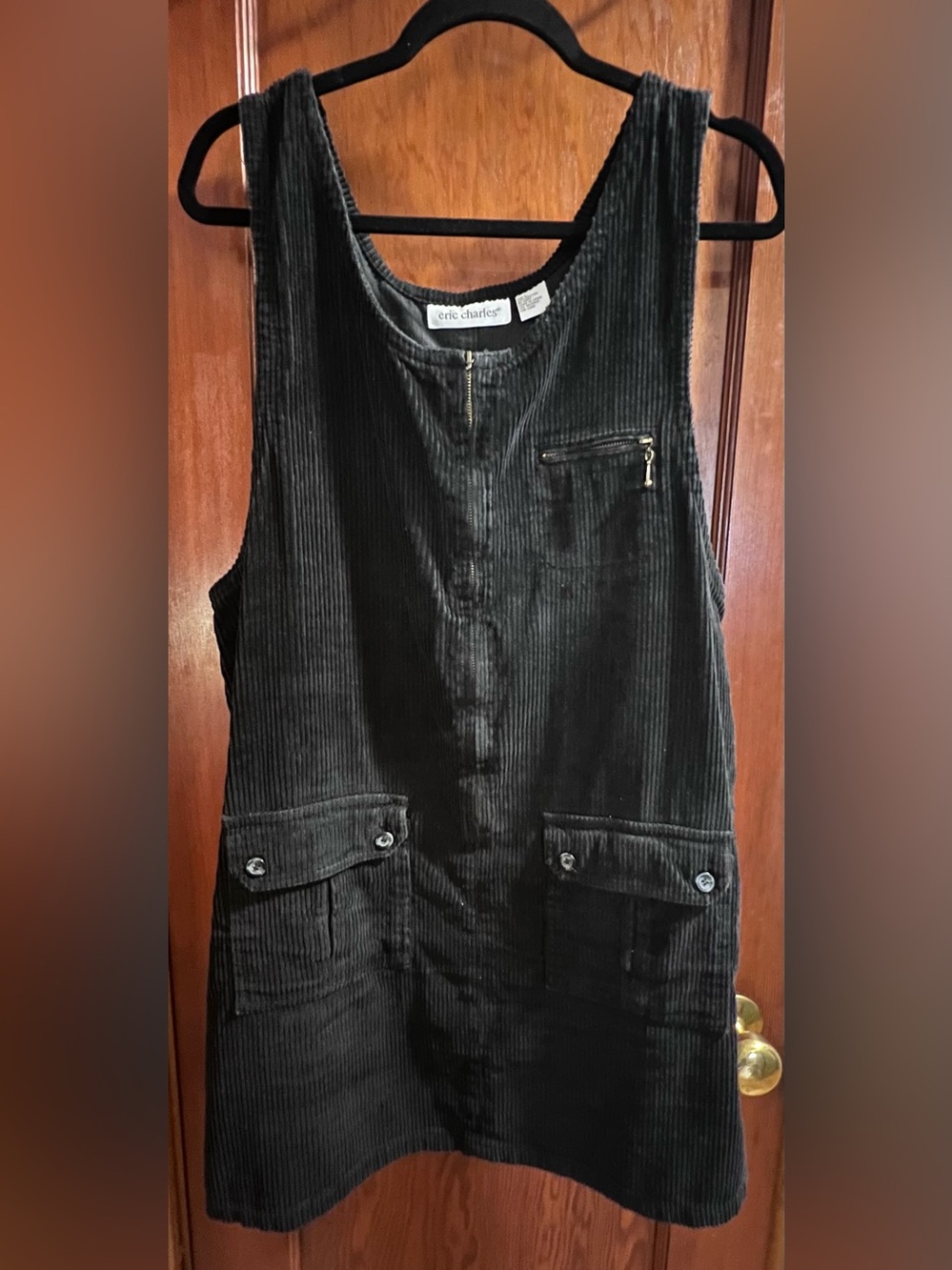 eric charles Black Corduroy Pinafore Dress